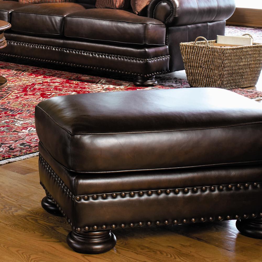 Bernhardt leather deals ottoman